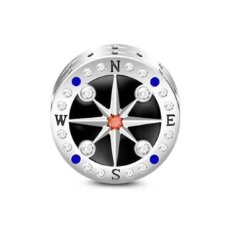 Silver Compass Rose Charm