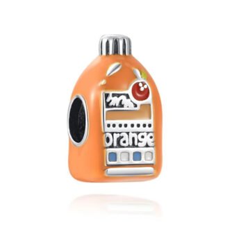 Silver Orange Juice Bottle Charm
