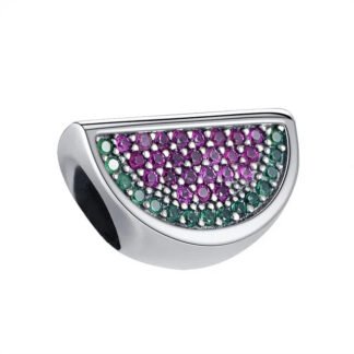 Silver Violet Watermelon Charm