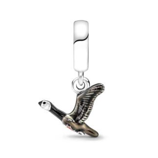 Silver Flying Goose Charm