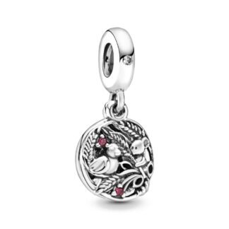 Silver Koala and Bird in the Grass Medal Charm