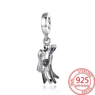 Silver Jack Skellington Couple Charm