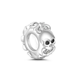 Silver Simple Skull Menace Charm