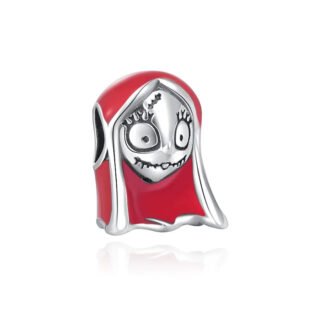 Silver Red Head Corpse Bride Charm
