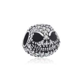 Silver Sparkly Jack Skellington Head Charm