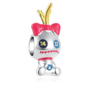 Silver Cute Baby Voodoo Doll Charm