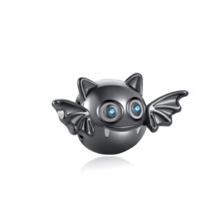 Silver Blue Eye Baby Blob Bat Charm
