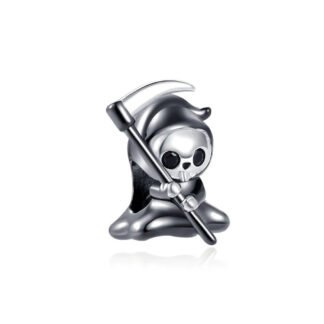 Silver Baby Grim Reaper Halloween Charm