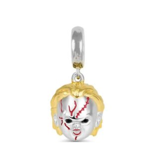 Silver Blonde Chucky Head Doll Horror Charm