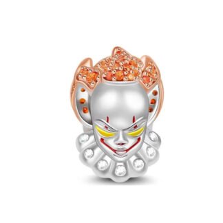 Silver Modern Pennywise Head Horror Charm