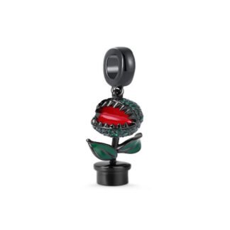 Silver Black Venus Flytrap Plant Pot Charm