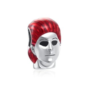 Silver Man Red Turban Charm