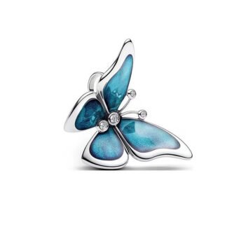 Silver Blue Butterfly Charm