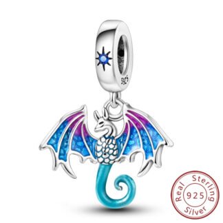 Silver Blue Hues Grand Dragon Charm
