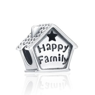 Silver Happy Family House Charm