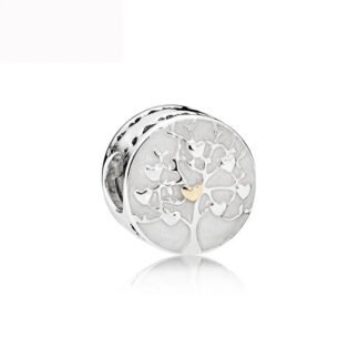 Silver Round Hearts Tree Charm