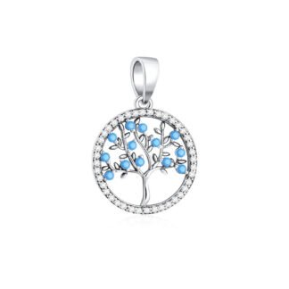 Silver Branch Blue Gems Charm