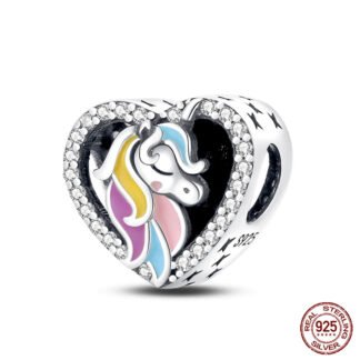 Silver Sparkly Heart Unicorn Sleep Charm