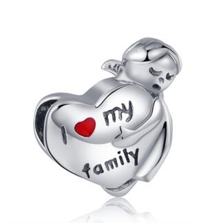 Silver Young Girl Love Family Charm