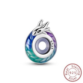 Silver Smooth Dragon Curling Mythical Charm