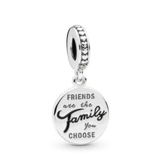 Silver Friends are the Family You CHOOSE Mantra Charm