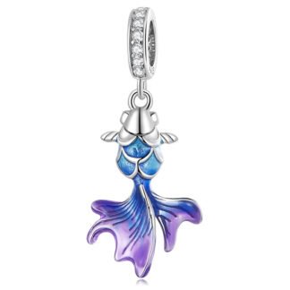 Silver Long Tail Blue Purple Hues Carp Fish Charm