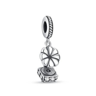 Silver Gramophone Charm