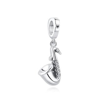 Silver Saxophone Musical Charm