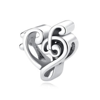 Silver Winding Musical Note Charm