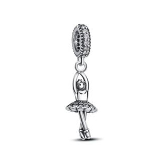 Silver Simple Ballerina Girl Charm