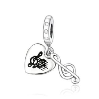 Music Note Heart Charm