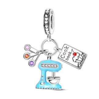 Silver Blue Kitchen Mixer Baking Tool Cookbook Teaspoons Charm
