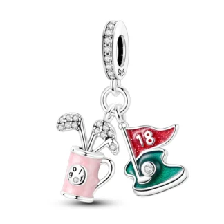 Silver Golf Equipment Sport Charm