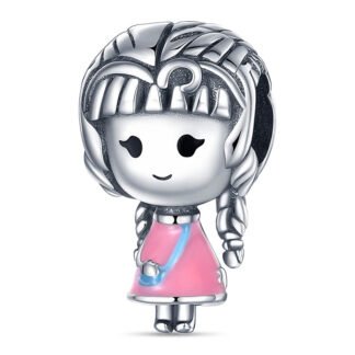Silver Outing Casual Pink Dress Young Girl Charm