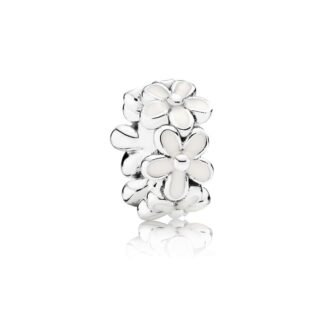 Silver Futuristic Gray Flower Charm