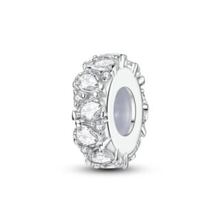 Silver Crystal Gem Wheel Charm