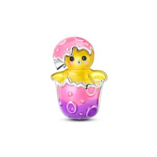 Silver Pink Purple Hatched Egg Golden Chick Bird Charm