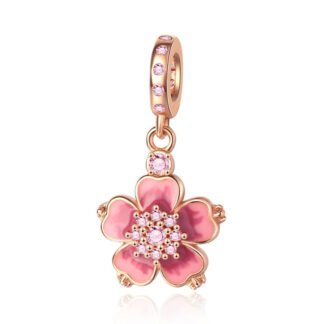 Silver Golden Cherry Blossom Classic Charm