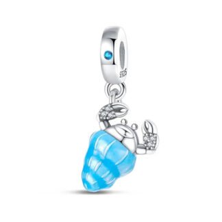 Silver Hermit Crab Blue Shell Aquatic Charm