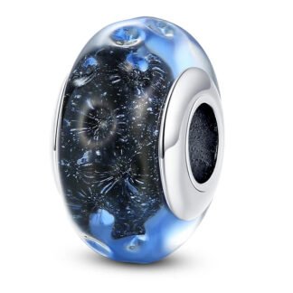 Silver Futuristic Colors Black Blue Celestial Space Charm