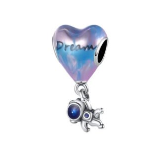 Silver Gradient Dream Balloon Astronaut Hanging On Motivational Charm