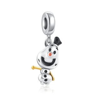 Silver Snowman Chibi Olaf Frozen Disney Charm