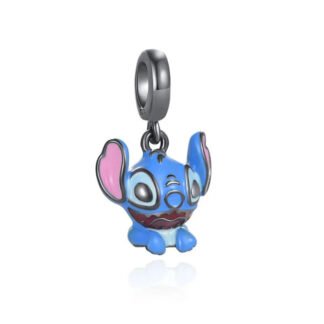 Silver Blue Head Stitch Lilo Disney Charm