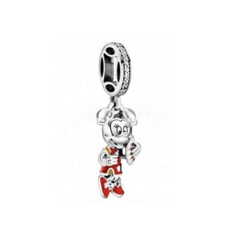 Silver Demure Red Dress Minnie Mouse Disney Charm