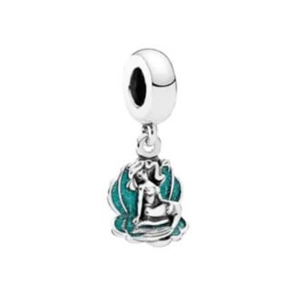 Silver Teal Clam Shell Ariel Little Mermaid Disney Charm